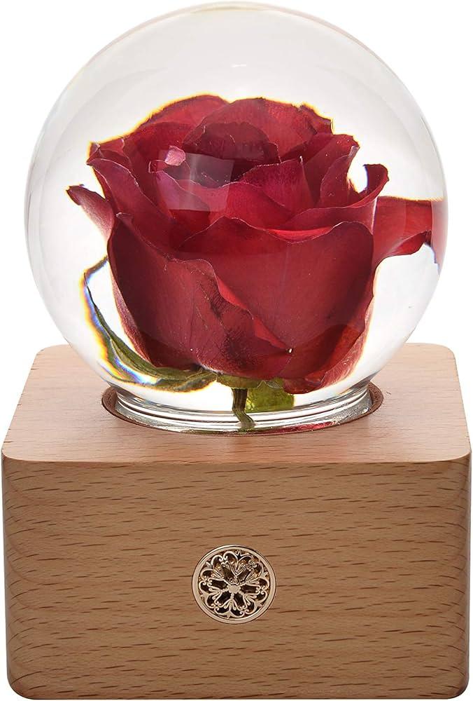 MISS LI GARDEN Forever Red Rose 3D Crystal Ball Best Gifts for Wife Girlfriend Women Anniversary Mother Birthday Valentines Day Home Decor