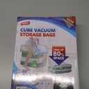 TAILI Vacuum Storage Bags 4 Pack, Extra Large Cube (40x28x18x18 Inch), Supe Jumbo Vacuum Seal Bags for Bedding Comforter, Blanket, Closet Space Saving, Cream