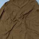 Acelitt Women Casual Fall Long Lantern Sleeve V Neck Lightweight Loose Blouse Tops, S (Brown)