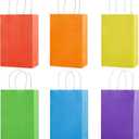 SUNCOLOR 24-Pack Rainbow Gift Bags with Handles, 8" Multi-Color Paper Party Favor Bags for Goodies. Birthdays, Events, Classrooms & Celebrations