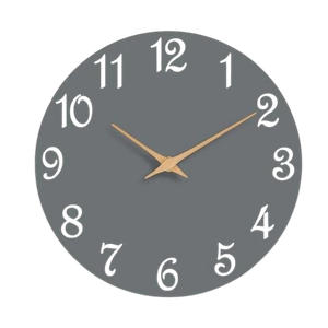 Wall Clock Modern Wall Clocks Battery Operated, Silent Non 14 Inch B_gray