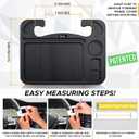 EcoNour 4 in 1 Car Steering Wheel Tray - 2026 Upgraded Tray with Dual Sauce Dip Holder and Tablet Holder | Spacious Steering Wheel Desk for Food and Laptop | Car Accessories (Large)