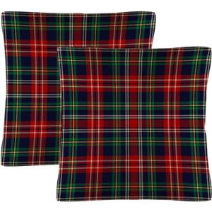 susiyo Decorative Throw Pillow Covers 18x18 Inch Set of 2, Plaid Pattern Couch Pillow Covers Linen Square Pillowcase Farmhouse Outdoor Cushion Covers for Couch Sofa Bedroom Car