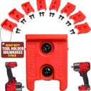 9 Pack Tool Holder for Milwaukee M18/18v Cordless Tools - Snap Fit Tool Organizer for Milwaukee Drill Holder, Under Shelf, Wall Mount w/Hardware for Easy Install.