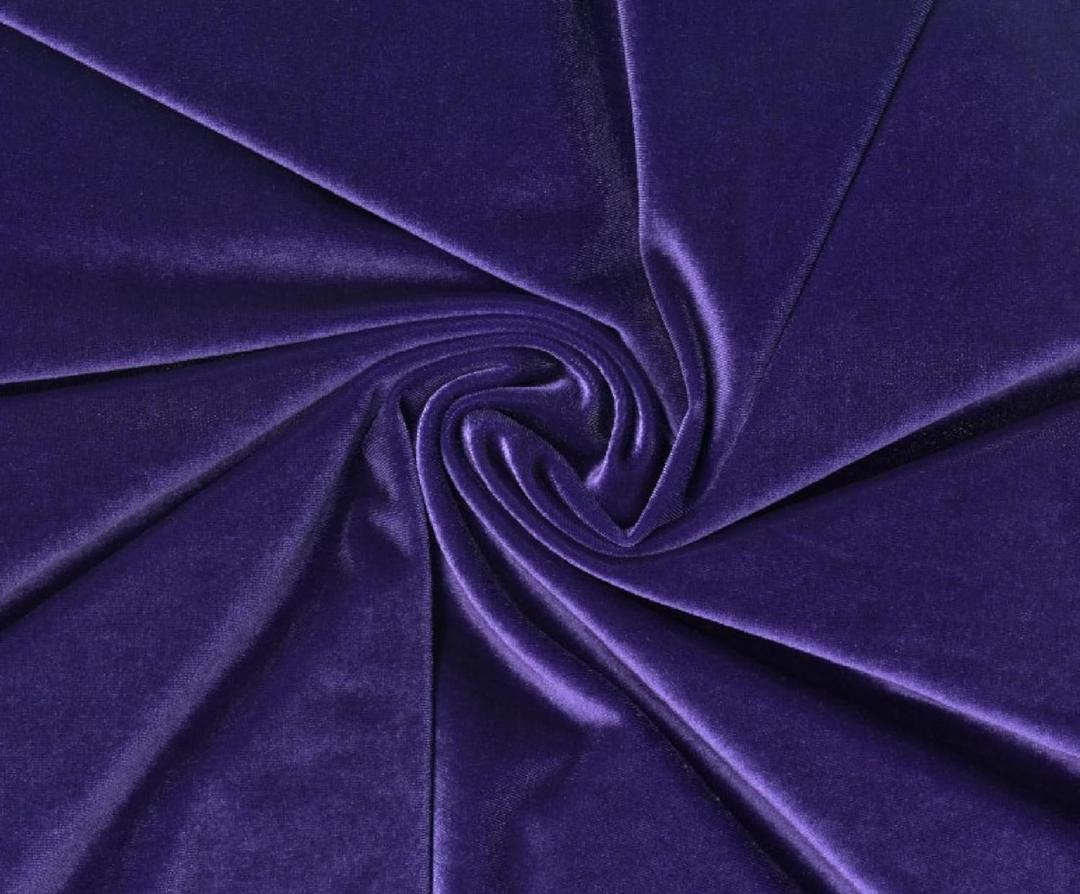 Stretch Velvet Fabric by The Yard - 58/60" Wide Soft Velvety Cloth for Sewing Dresses, Gowns, Upholstery, Costumes & DIY Crafts - 92% Polyester 8% Spandex - Ultra Purple Rain - 2 Yards
