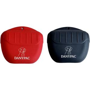 Dog Treat Pouch, 2-Pack Treat Bag for Dogs, Clip-On Dog Training Pouch with Drawstring, Hands-Free Treat Holder for Walks & Training (Red and Black)