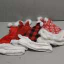 Civaner 8 Pieces Plush Christmas Santa Hats Bulk for Adults Buffalo Plaid Christmas Hats Xmas Snowflake Claus Caps for Unisex Adult Red White Black Color Caps Costume Party Supplies Party Favors