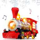 ArtCreativity Bubble Blowing Toy Train with Lights & Sounds, Bump and Go Toddler Train Toys for Around The Tree, Kids Bubble Machine, for Boys & Girls Ages 1-6
