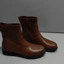 Ankle Boots Chunky Low Heel Fashion Round Toe Side Zipper Short Chelsea Boots,Size 8,5