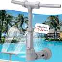 Klleyna Swimming Pool Fountain for Above & In-Ground Pools, Pool Waterfall Water Cooler Sprinkler Sprayer Summer Party Decor (B-Gray-2 Adapters)