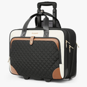 Rolling Laptop Bag, Rolling Briefcase for Women with Waterproof Pocket, 17.3 Inch Computer Bag, Underseat Carry On Luggage with Wheels for Work Travel Business, Lightweight Beige Brown