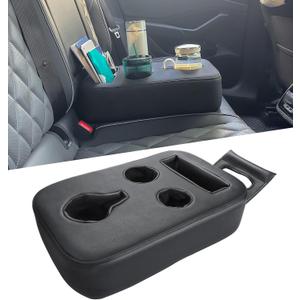 Car Cup Holder, Back Seat Cup Holder for Car, PU Leather Couch Sofa Bed Cup Holder Expander Tray, Boat Tray, Organizer for Trucks, Minivans, SUVs, RVs, Vehicles, Holds Drinks, Remote, Snacks (Standard Version)