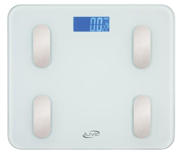 Smart Bathroom Scale by iLive Tempered Glass Construction Easy to read display Measure and track progress