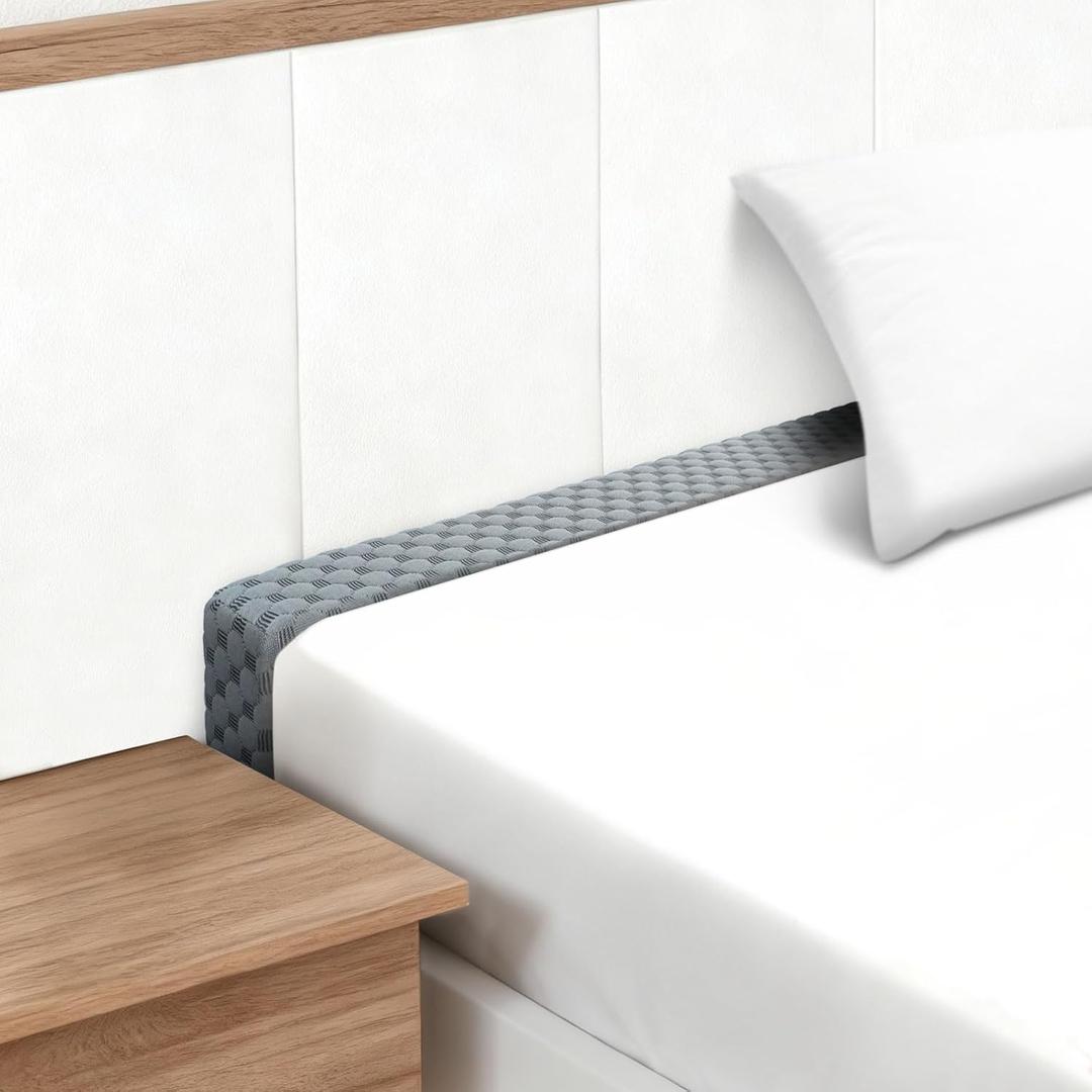 Headboard Bed Gap Filler, High Density Foam Mattress Extender Pillow, Removable, Gray, 54"x2"x6"