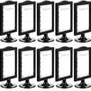 Lawei 10 Pack Double Sided Standing Picture Frames, 4x6 Inch Plastic Pedestal Photo Frame Bulk, Two Sided Vertical Picture Holder with Inserts & Base, Black Display Frame for Wedding Table Number Menu