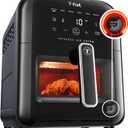 T-fal Infrared Air Fryer, 2x Faster Than Traditional Heating*, Large Air Fryer Toaster Oven Combo, 6 Qt Digital Touch Screen, 7-in-1 Cooking Functions, No-Shake Technology, 1550W, Black,, 6.3 Quart