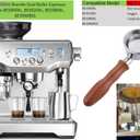 Stainless Steel Naked Bottomless Portafilter - Coffee Portafilter for Breville BES900XL, BES920XL, BES980XL, BES990BSS Espresso Machine - Wooden Handle