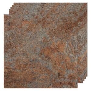 30-Pack Peel and Stick Vinyl Floor Tiles, 12"x12" Self-Adhesive Waterproof Peel and Stick Flooring Planks DIY for Bathroom, Kitchen, Living Room, Cover 30 Sq. Ft Red Brown