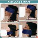 Xtinmee 2 Pcs Travel Pillow for Sleeping Airplane Headrest Airplane Head Strap Sleeper Pillow Travel Head Sleep Support Band with 2 Extension Straps for Car Plane Travel(Gray, Blue)