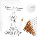 60 Sets Guess the Dress Bridal Shower Games for Guests Include 60 Pcs Wedding Shower Games Cards and 60 Pcs Pencils Fun Wedding Party Supplies Games Ideas (White,Short Pencil)