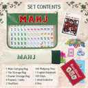 American Mahjong Tile Set, 166 Premium Green Tiles, 4 All-in-One Color Racks/Pushers, Mahjong Accessories Mahjong Set Complete with Bag (Ma Jong, Mah-Jongg, Majiang)
