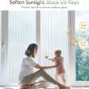 LUTE Reeded Glass Window Privacy Film, Frosted Glass Film, Removable 3D Decorative Decals Sun Blocking Anti UV Door Window Cover, No Glue Static Cling Vinyl for Bathroom Home Office, 35.4" x 157.4"