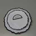 PLASTICPRO 64 Pack Elegant Disposable Plastic Plates Combo Set Includes 32 Dinner Plates and 32 Salad Plates Heavy Duty Fancy Party Plates White & Black Contemporary Design