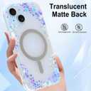 LSL Designed for iPhone 15 Case [Drop Protection/Compatible with Magsafe] Cute Flower Magnetic Phone Case for Women Girly TPU Bumper Floral Cover Purple