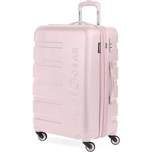 SwissGear 7366 Signature Hardside Expandable Luggage with Spinner Wheels, TSA Lock, Coral Almond, Checked-Large 27-Inch