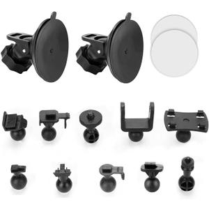 Dash Cam Suction Cup Mount Compatible with Crosstour, APEMAN, YI 2.7", Z-Edge Z3 3" and Most Other Dash Cam with 16 Different Points, 3 x Glue Double Sided Adhesive Tapes, 3 Wipes(Dry and Wet)