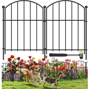 25 Pack Decorative Garden Fence Animal Barrier Fence, 17 in x 13 ft Rustproof Metal No Dig Fence Panels, Arched Small Garden Fence Barrier for Dog Rabbit Flower Bed Edging Yard Ground Patio Defense