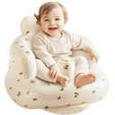Babygreat Inflatable Baby Seat for Learning to Sit & Feeding (3-36 Months) with Built-in Air Pump - Anti-Tip, Ergonomic & Portable Floor Seat (L Olive Leaf)