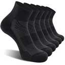 CelerSport 6 Pack Men's Ankle Socks with Cushion, Sport Athletic Running Socks, Black, X-Large
