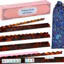 4-Pack Acrylic American Mahjong Racks with Pushers(19.7",Brown),Mahjong Holders for American Mahjong Game Tiles, Scalloped