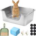 Stainless Steel Sifting Litter Box for Rabbit (L)