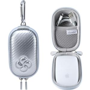 Hard Case Compatible for Apple Magic Mouse (1 2 & 3 Gen) Including Carabiner (Silver)