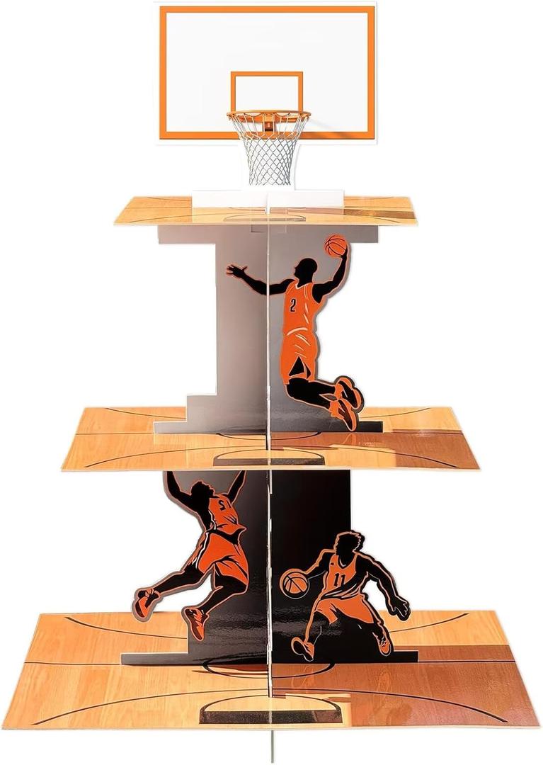 Basketball Party Decorations 3 Tier Basketball Cupcake Stand Basketball Birthday Decorations Basketball Party Favors