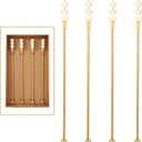 Exquisite Gold Pearl Stainless Steel Coffee Beverage Stirrers Stir Cocktail Drink Swizzle Stick for Wendding Party Value Pack, Hostess Gifts Set of 4, 7.5 Inches Long