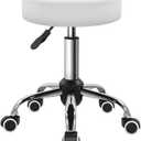 BFTOU PU Leather Swivel Stool with Wheel for Salon Work Home SPA Shop Height-Adjustable and Cost-Effective Rolling Stool Chair Small (White)