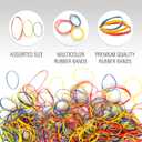 2 Pack Colored Rubber Bands - 1lb Total (2 Pack of 0.5 lb) Large Rubber Bands Assorted Size and Color for Office Supplies, Arts & Crafts or DIY Projects - Multipurpose Color Elastic Bands Assortment