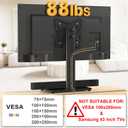 TVON Universal TV Stand Base, Swivel Table Top TV Stand for 20-43 inch TVs/Monitors with 4 Level Height Adjustment and Tempered Glass Base, Holds up to 88 Lbs, VESA 200x200mm