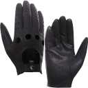 Harssidanzar Mens Lambskin Leather Driving Gloves GM026 (Medium(8.5-9"), Black)