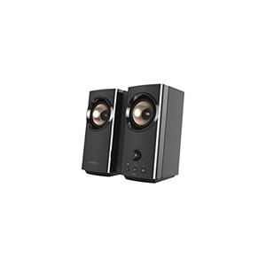Creative T60 2.0 Compact Hi-Fi Desktop Speakers with Clear Dialog and Surround by Sound Blaster, USB-C Audio, Mic and Headset Ports, Bluetooth 5.0, Up to 60W Peak Power, for Computers and Laptops