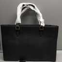 Laptop Bag for Women 17 inch Casual Work Bags with USB Charging Port Laptop Tote Bag with Clutch Purse (Black)