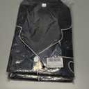 2 x Womens Silk Satin Pajamas Set Short Sleeve Sleepwear Button Down Loungewear 2 Piece Pjs Shorts Set (Black, M)