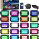MICTUNING Q1 MAX RGB+IC Rock Lights 20 Pods Kit, 480 Beams 1000% Brighter Chasing Dreamcolor Underglow Neon Lights, APP Control Multicolor Extensible Underbody Lighting Kit for Truck ATV UTV Boat