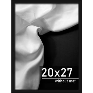 Picrit 20x27 Puzzle Frame, Black Engineered Wood Picture Frame for Horizontal or Vertical Wall Mounting and Displaying Posters and Artwork Photos, 1 Pack