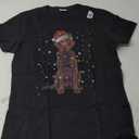 Unisex-Adults, Unisex-Kids Black Small Modern Cartoon Graphic T-Shirt, S