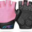 COFIT Anti-Slip Cycling Gloves for Men Women, Touchscreen Breathable Gloves Mountain Bike Gloves for BMX ATV MTB Riding, Road Racing, Bicycle, Climbing, Boating (Large, 2. Half-finger Pink)