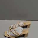 DREAM PAIRS Women's Strappy Heels Open Toe Low Chunky Heel Slip On Mules Square Block Sandals Dress Shoes (10, Nude)